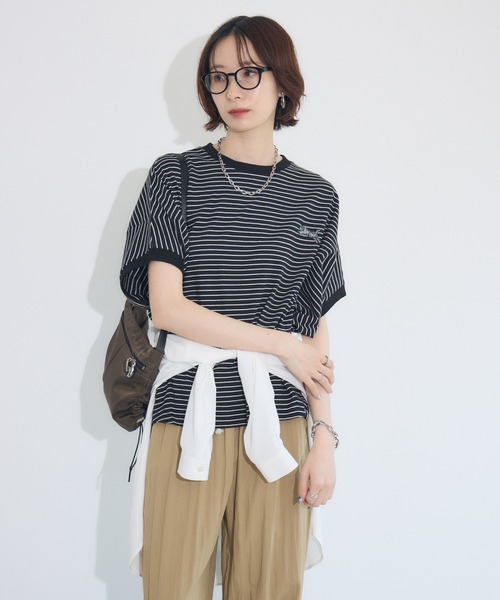 TRANOI. ボーダーコクーントップス（Tシャツ/カットソー