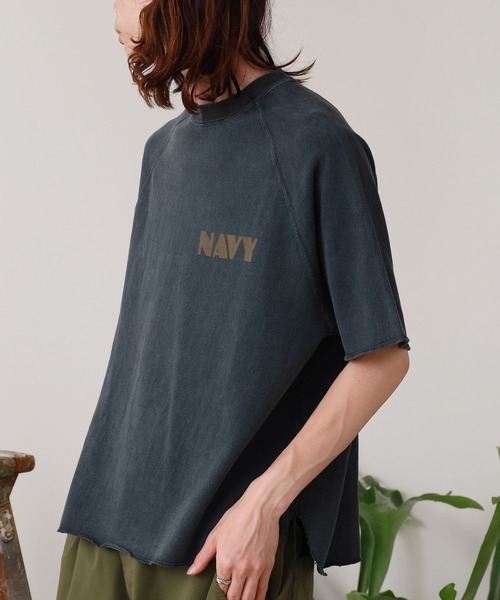 REMI RELIEF/レミレリーフ SP加工8/-天竺ラグランT(NAVY) 半袖
