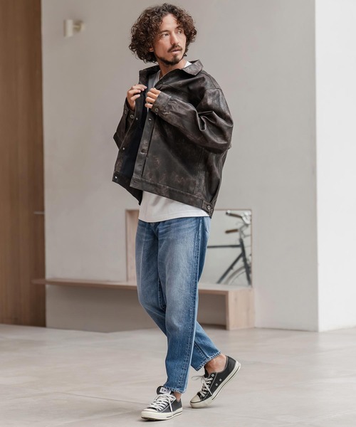Johnbull(ジョンブル)の「mp13879-【Johnbull別注】5 Pocket Tapered Jeans デニムテーパードパンツ(デニムパンツ・メンズ・ブルー系その他・S/M/L)」の5枚目の写真