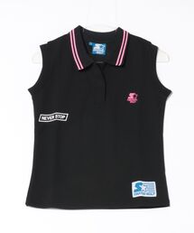 ★STARTER GOLF★スターターゴルフ STARTERロゴ刺繍ノースリーブポロシャツレディース SG-123010