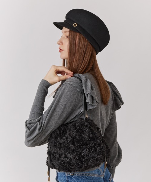 Chapeau d' O（シャポードオー）の「Chapeau d' O  Curly Draw String Bag / シャポードオー（ハンドバッグ・レディース・ライトベージュ/ブラック・FREE）」の6枚目の写真