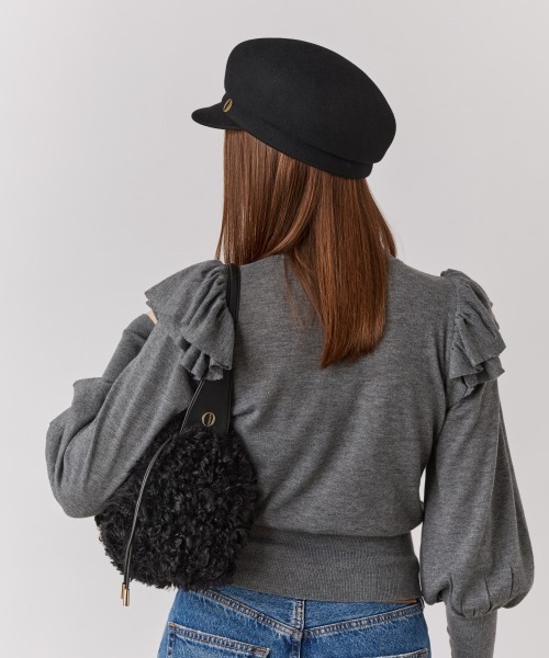 Chapeau d' O（シャポードオー）の「Chapeau d' O  Curly Draw String Bag / シャポードオー（ハンドバッグ・レディース・ライトベージュ/ブラック・FREE）」の8枚目の写真