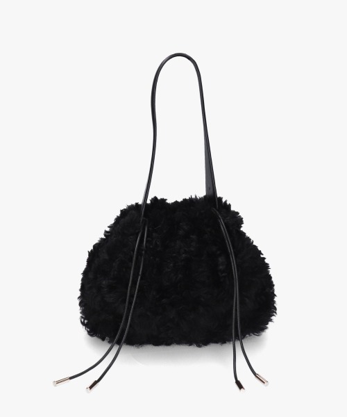 Chapeau d' O（シャポードオー）の「Chapeau d' O  Curly Draw String Bag / シャポードオー（ハンドバッグ・レディース・ライトベージュ/ブラック・FREE）」の9枚目の写真
