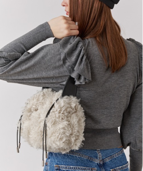 Chapeau d' O（シャポードオー）の「Chapeau d' O  Curly Draw String Bag / シャポードオー（ハンドバッグ・レディース・ライトベージュ/ブラック・FREE）」の11枚目の写真