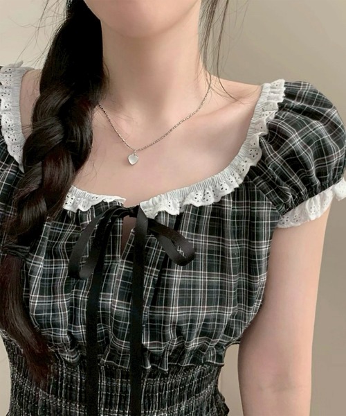 ルネ】お袖おリボン♡パフスリーブ♡ブラウス