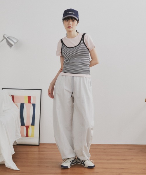 MERLOT（メルロー）の「サマーボーダーニットタンク（タンクトップ・レディース・ブラック/レッド・FREE）」の15枚目の写真