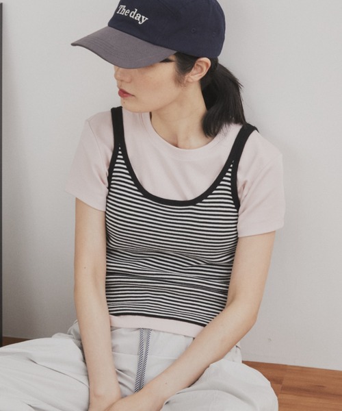 MERLOT（メルロー）の「サマーボーダーニットタンク（タンクトップ・レディース・ブラック/レッド・FREE）」の14枚目の写真