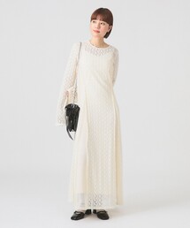 Ray BEAMS | レース キリカエ メッシュ ワンピース(ワンピース)