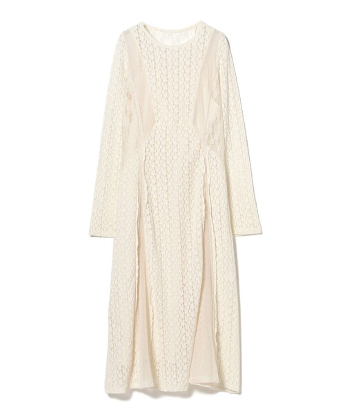 Ray BEAMS（レイビームス）の「レース キリカエ メッシュ ワンピース（ワンピース・レディース・オフホワイト/ブラック・ONE SIZE）」の6枚目の写真