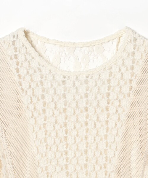 Ray BEAMS（レイビームス）の「レース キリカエ メッシュ ワンピース（ワンピース・レディース・オフホワイト/ブラック・ONE SIZE）」の7枚目の写真