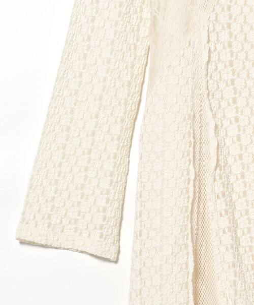 Ray BEAMS（レイビームス）の「レース キリカエ メッシュ ワンピース（ワンピース・レディース・オフホワイト/ブラック・ONE SIZE）」の8枚目の写真