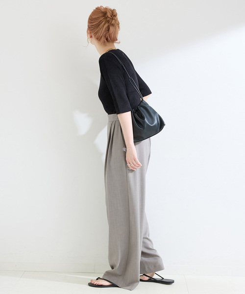 Simplicite（サンプリシテ）の「ベロアタッチリブプルオーバー（ニット/セーター・レディース・ブラック/イエロー/ベージュ・FREE）」の5枚目の写真