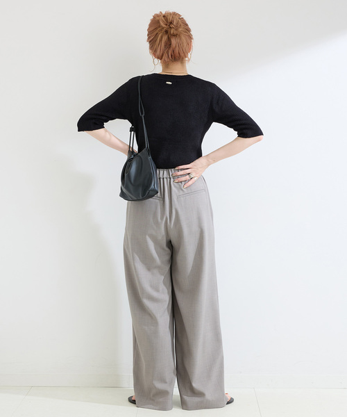 Simplicite（サンプリシテ）の「ベロアタッチリブプルオーバー（ニット/セーター・レディース・ブラック/イエロー/ベージュ・FREE）」の6枚目の写真