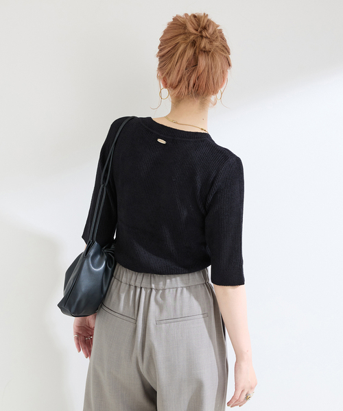 Simplicite（サンプリシテ）の「ベロアタッチリブプルオーバー（ニット/セーター・レディース・ブラック/イエロー/ベージュ・FREE）」の10枚目の写真