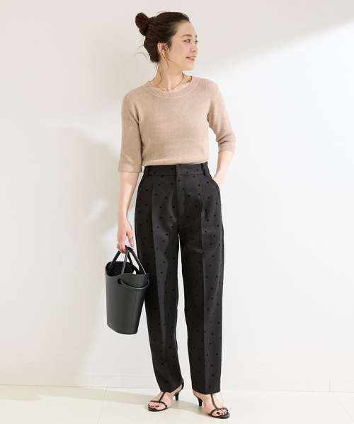 Simplicite（サンプリシテ）の「ベロアタッチリブプルオーバー（ニット/セーター・レディース・ブラック/イエロー/ベージュ・FREE）」の11枚目の写真