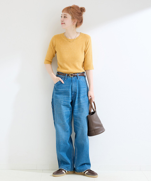 Simplicite（サンプリシテ）の「ベロアタッチリブプルオーバー（ニット/セーター・レディース・ブラック/イエロー/ベージュ・FREE）」の17枚目の写真