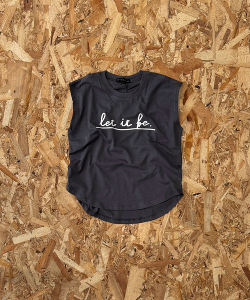 SHISKY(シスキー)の「ビッグシルエット プリント ノースリーブ ヘムTシャツ(タンクトップ・キッズ・ベージュ/ミント/モカ/ブラック/グレー系その他/オフホワイト/ダークグリーン/杢グレー/チャコールグレー・110/120/130/140/150/160)」の1枚目の写真