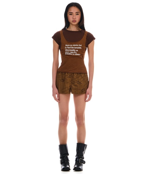 BEEDEN（ビーデン）の「SUEDE PRINT SHORT PANTS（その他パンツ・レディース・ベージュ/ブラック・FREE）」の6枚目の写真