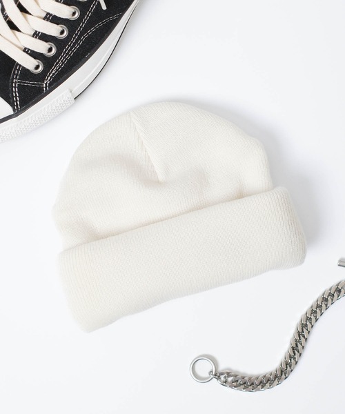 RIVER UP（リバーアップ）の「【RIVER UP/リバーアップ】ACRYLIC PLAIN WATCH CAP アクリル プレーン ワッチ キャップ（ニットキャップ/ビーニー・レディース・ブラック/ダークグリーン/マスタード/オフホワイト・FREE）」の2枚目の写真