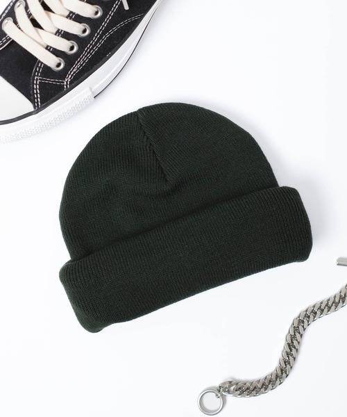 RIVER UP（リバーアップ）の「【RIVER UP/リバーアップ】ACRYLIC PLAIN WATCH CAP アクリル プレーン ワッチ キャップ（ニットキャップ/ビーニー・レディース・ブラック/ダークグリーン/マスタード/オフホワイト・FREE）」の4枚目の写真