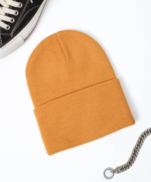 RIVER UP（リバーアップ）の「【RIVER UP/リバーアップ】ACRYLIC PLAIN WATCH CAP アクリル プレーン ワッチ キャップ（ニットキャップ/ビーニー・レディース・ブラック/ダークグリーン/マスタード/オフホワイト・FREE）」の5枚目の写真