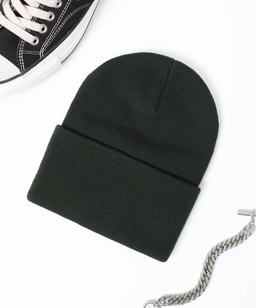 RIVER UP（リバーアップ）の「【RIVER UP/リバーアップ】ACRYLIC PLAIN WATCH CAP アクリル プレーン ワッチ キャップ（ニットキャップ/ビーニー・レディース・ブラック/ダークグリーン/マスタード/オフホワイト・FREE）」の6枚目の写真