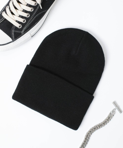 RIVER UP（リバーアップ）の「【RIVER UP/リバーアップ】ACRYLIC PLAIN WATCH CAP アクリル プレーン ワッチ キャップ（ニットキャップ/ビーニー・レディース・ブラック/ダークグリーン/マスタード/オフホワイト・FREE）」の8枚目の写真