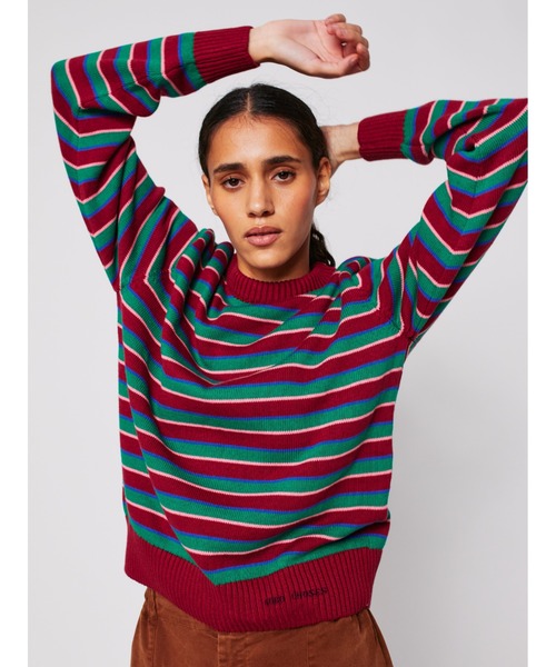 BOBO CHOSES(ボボショーズ)の「Striped fitted cotton jumper(ニット/セーター・レディース・マルチ・XL/L/M/S/XS)」の1枚目の写真