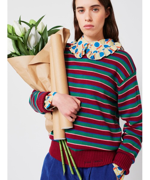 BOBO CHOSES(ボボショーズ)の「Striped fitted cotton jumper(ニット/セーター・レディース・マルチ・XL/L/M/S/XS)」の4枚目の写真