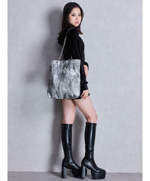 GYDA(ジェイダ)の「【WEB限定】GydaチェーントートBAG(トートバッグ・レディース・グレー/ブラック/パープル・FREE)」の6枚目の写真