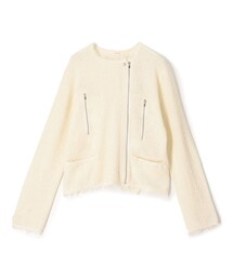 DES PRES（デ・プレ）の「カールヤーンニット ライダースジャケット（ライダースジャケット）」