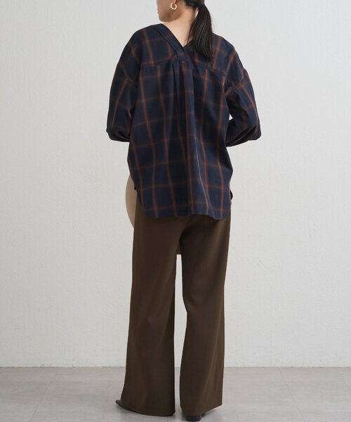 LOUNGEDRESS（ラウンジドレス）の「オンブレチェックシャツ（シャツ/ブラウス・レディース・アイボリー/ネイビー・FREE）」の20枚目の写真