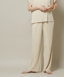 ランダムプリーツカットセミワイドパンツ(セットアップ可)