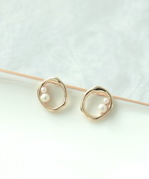 ツブパールサークルセラミックポストピアス
