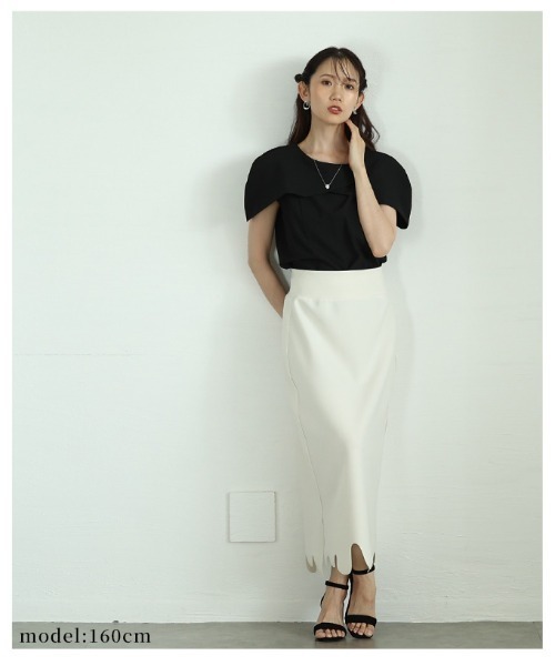 Sawa a la mode(サワアラモード)の「ケープデザインブラウス(シャツ/ブラウス・レディース・ブラック/ホワイト・FREE)」の14枚目の写真