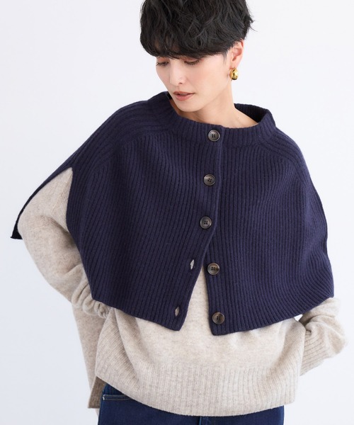 BARNYARDSTORM（バンヤードストーム）の「BARNYARDSTORM / フロントボタンスヌード（ニット/セーター・レディース・ベージュ/ライトグレー/ネイビー・FREE）」の3枚目の写真