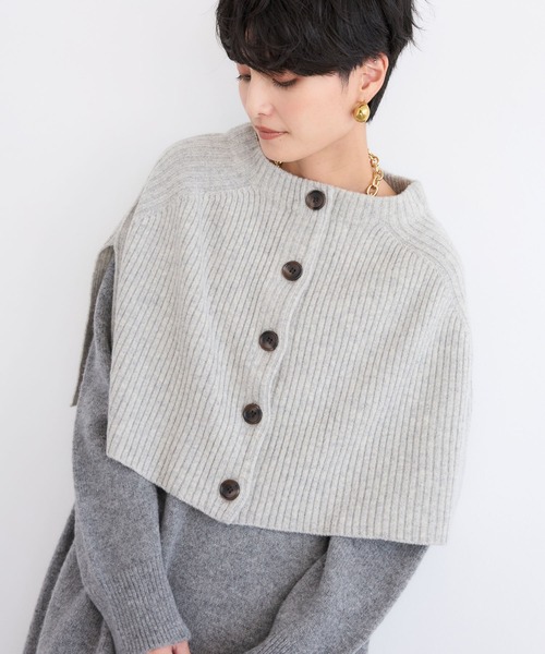 BARNYARDSTORM（バンヤードストーム）の「BARNYARDSTORM / フロントボタンスヌード（ニット/セーター・レディース・ベージュ/ライトグレー/ネイビー・FREE）」の2枚目の写真