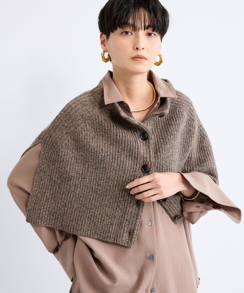 BARNYARDSTORM（バンヤードストーム）の「BARNYARDSTORM / フロントボタンスヌード（ニット/セーター・レディース・ベージュ/ライトグレー/ネイビー・FREE）」の4枚目の写真