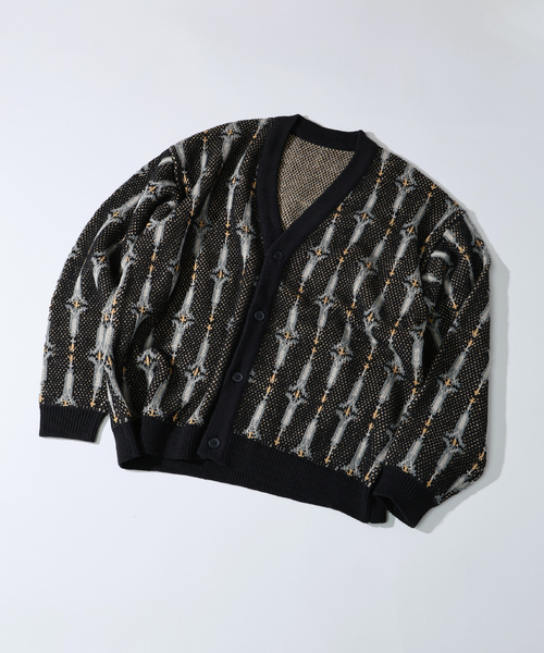 JOURNAL STANDARD(ジャーナルスタンダード)の「ノマド ウェーブ カーディガン(カーディガン/ボレロ・メンズ・ブラック/ブラウン/グリーン/ブルー系その他・MEDIUM/LARGE)」の1枚目の写真