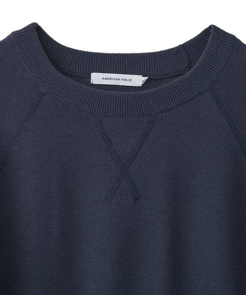 AMERICAN HOLIC（アメリカンホリック）の「ソフトコットンスウェットライクニットトップス（ニット/セーター・レディース・レッド/ダークネイビー/ラベンダー/モカ/杢グレー・M/L）」の9枚目の写真