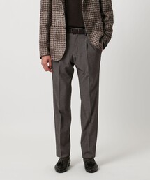モクロディ スリムテーパード サイドシャーリング 1プリーツ スラックス COMFORT EASY-MODEL