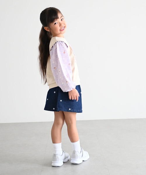 SKAPE（エスケープ）の「ﾚｲﾔｰﾄﾞﾄﾚｰﾅｰ（スウェット・キッズ・ホワイト/ベージュ・120cm/110cm/100cm/90cm/130cm）」の9枚目の写真