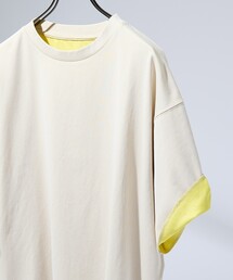【リバーシブル配色】バックメッシュ 半袖Tシャツ / オーバーサイズ