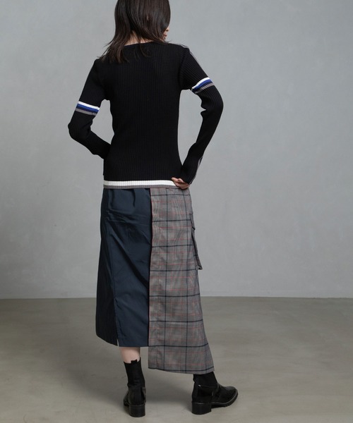MARECHAL TERRE（マルシャルテル）の「タイトフレアーデザインスカート（スカート・レディース・ブラウン/ネイビー/ネイビー系/ベージュ系・M）」の10枚目の写真