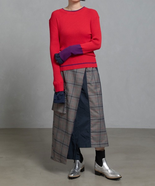 MARECHAL TERRE（マルシャルテル）の「タイトフレアーデザインスカート（スカート・レディース・ブラウン/ネイビー/ネイビー系/ベージュ系・M）」の12枚目の写真