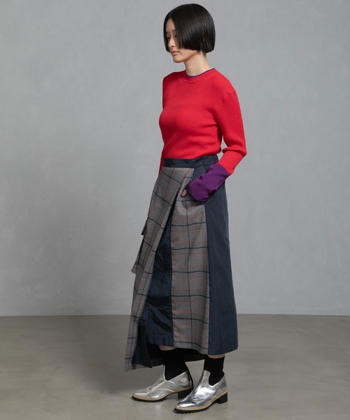 MARECHAL TERRE（マルシャルテル）の「タイトフレアーデザインスカート（スカート・レディース・ブラウン/ネイビー/ネイビー系/ベージュ系・M）」の13枚目の写真