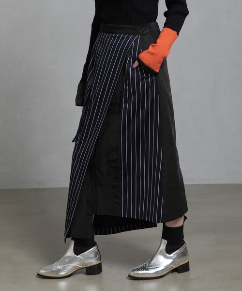 MARECHAL TERRE（マルシャルテル）の「タイトフレアーデザインスカート（スカート・レディース・ブラウン/ネイビー/ネイビー系/ベージュ系・M）」の14枚目の写真