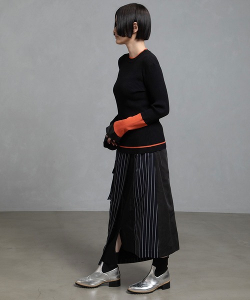 MARECHAL TERRE（マルシャルテル）の「タイトフレアーデザインスカート（スカート・レディース・ブラウン/ネイビー/ネイビー系/ベージュ系・M）」の18枚目の写真