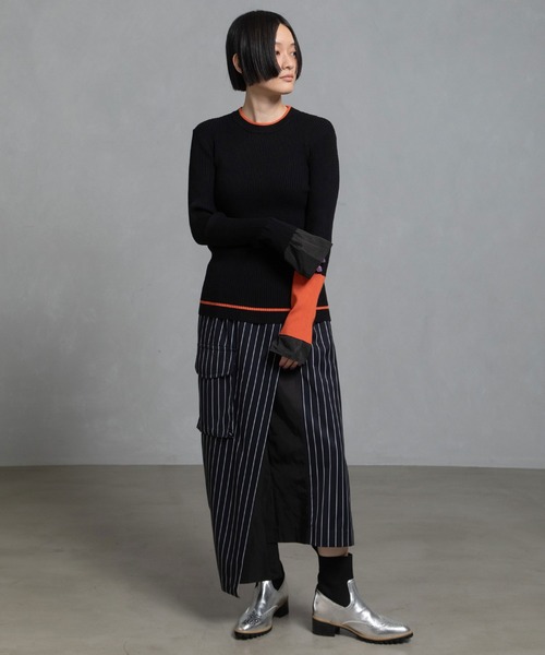 MARECHAL TERRE（マルシャルテル）の「タイトフレアーデザインスカート（スカート・レディース・ブラウン/ネイビー/ネイビー系/ベージュ系・M）」の19枚目の写真