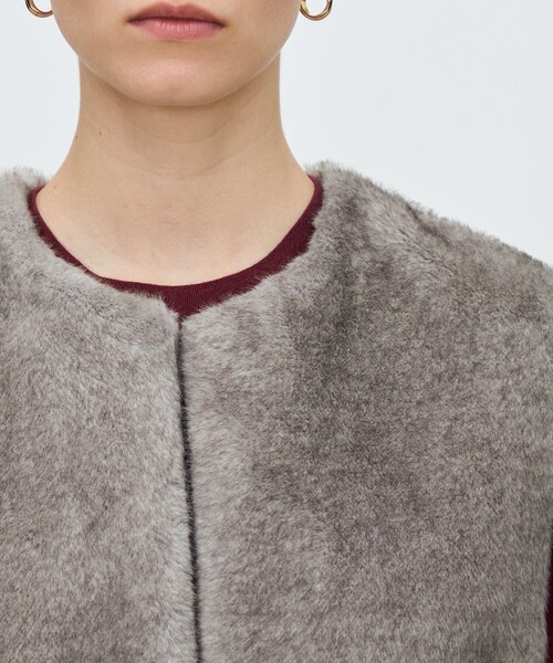 フェイクミンク ベルテッドジレ（ベスト）｜TOMORROWLAND collection